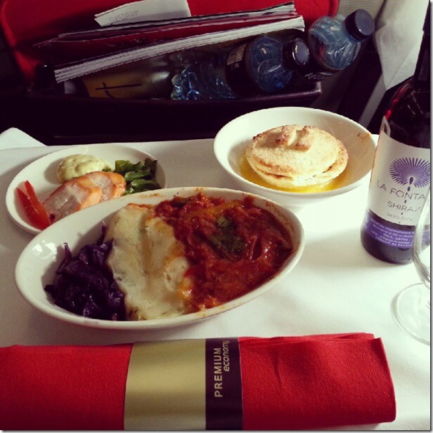 3 course meal on Premium Economy - NomNom